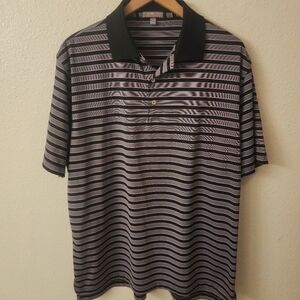 Peter Millar Summer Comfort Striped Golf Polo Shirt Mens sz Large